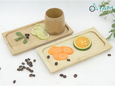 Khay gỗ chữ nhật đựng đồ ăn trang trí số 22